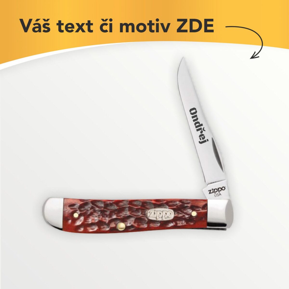 Zavírací nůž Zippo Mini Trapper 46101 s vlastním textem nebo motivem
